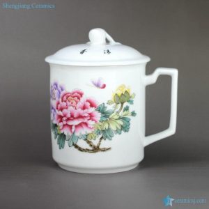 RZIC01-C   Peony flower mark China best selling 600cc giant ceramic tea mug