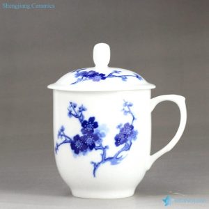 RZIC03-B Best seller winter plum blossom mark blue and white ceramic household coffee cup