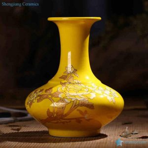 RZIF01-C26-C   Golden peony mark on glaze ceramic flower vase