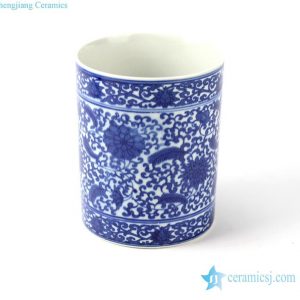 RYCI35    Hand paint blue and white ceramic pen holder in cheap internet price