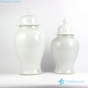 RYNQ191   Pure white porcelain candle jar set of two