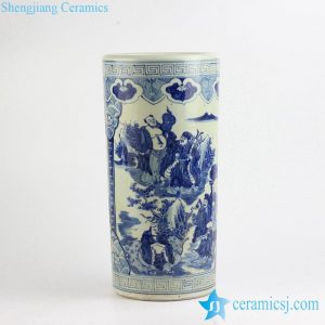 RZFH04-B    The Eight Immortals pattern hand paint reproduction porcelain umbrella stand