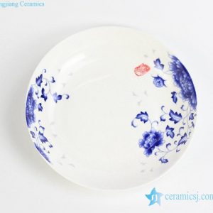 RZHY03-A  Peony mark round ceramic dinner plate