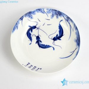 RZHY03-B Best quality fine bone china water weed fish mark round ceramic dinnerware