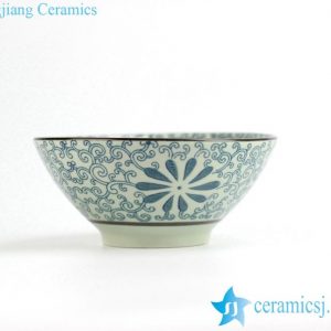 RZIO01-B     Japan style floral pattern ceramic soup bowl