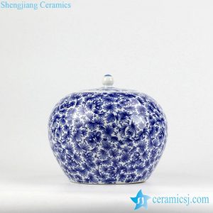 RZIX02   Blue and white promotional ceramic cookie jar