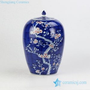 RYWG13   Asian Chinese style plum blossom unique hand paint candle jar