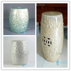 RYYX01 RYYX01-B/C   Blue white yellow crystaline glaze chinaware patio stools