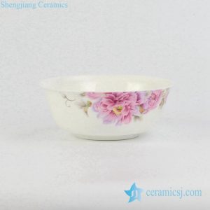 RZHF04-A   Dinner ware peony flower pattern high quality bone china ceramic soup bowl