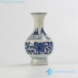 RZIQ06     Blue and white small ceramic hand paint vase