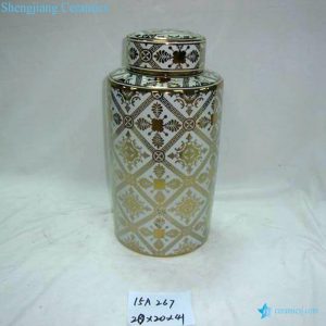 RZKA15A267      Morocco design gold plated floral preserve jar