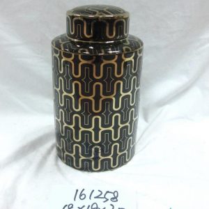 RZKA161257    RZKA161258  Golden line plated black color tin jar