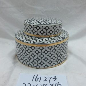 RZKA161273     undersized black geometric pattern ceramic jar