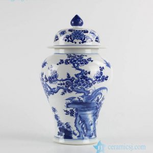RYCI40  RYCI55   Bird cherry blossom pattern manual work ceramic ginger jar for exhibition room