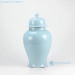 RYKB117-K   Light blue contemporary home decorating furniture porcelain plain color jar