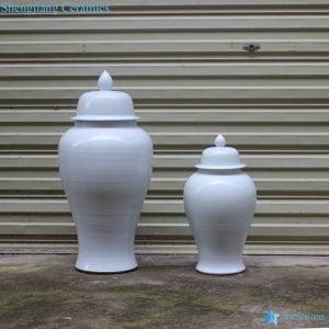 RYKB140-A     Matte white interior design ceramic couple jar