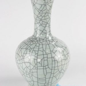 RYXC33   Antique crackle surface long neck porcelain vase