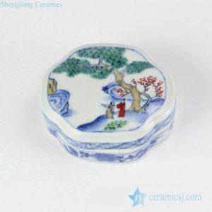 RYAS148    discount price hand painted ancient Chinese pattern ceramic cosmetic box Jewel gift container