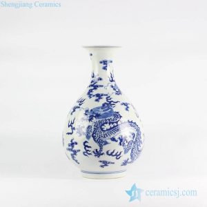 RYLU112     China flying dragon pattern collectible value ceramic vase