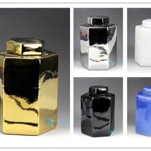 RYNQ179-A/B/C/D/E     Pantone color bespoke six sides ceramic jars