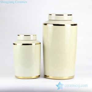 RYNQ184-E    set of two milk color modern porcelain jar