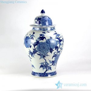 RYLU128    Gorgeous China peony pattern hand  drawn porcelain ginger jar