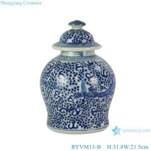 RYVM15-B  Asian mysterious Chinese Lucky animal phoenix pattern ceramic decorative jar
