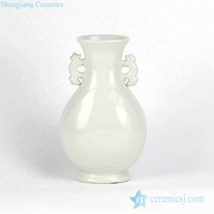 RZGY02-C82     Pure white porcelain ceramic vase with two handles