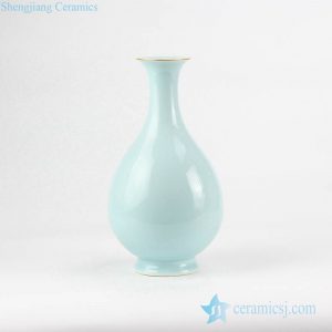 RZJR07    Mint green refined pear shape ceramic artificial flower vase