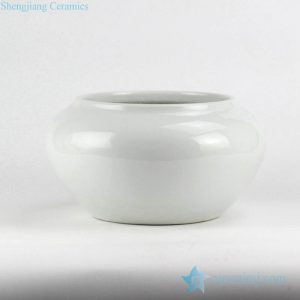 RYNQ220        Plain color glossy white glaze crockery garden pot