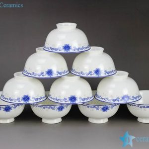 RZHY02-J        Floral pattern blue and white export ceramic dinner bowl