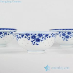 RZKH01        transparent rice hole design household floral pattern porcelain soup bowl
