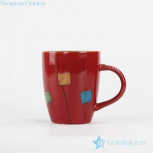 RZKI01       red color cute crayon square pattern ceramic toothbrush/toothpaste/washing gargle cup