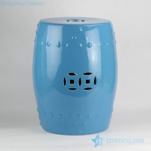 RZKL03-E       dodger blue glaze wholesale cheap price dignified porcelain stool for bathroom