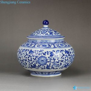 RZBG03-B        Japanese style connoisseur collection hand paint cornflower pattern porcelain tea jar