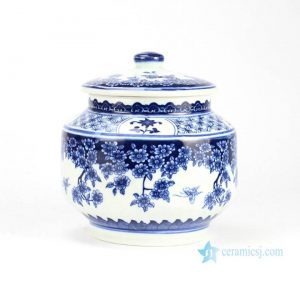 RZBV03      Butterfly loves the flower pattern traditional style home porcelain cookie jar