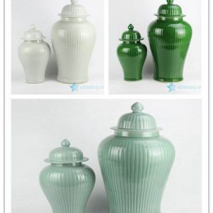 RYMA99-A/B/C        Plain color  bamboo joint design set of two porcelain ginger jar