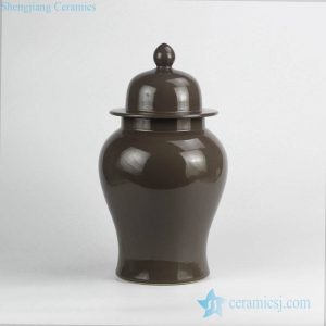 RYNQ240        Grey plain color interior design ceramic ginger jar