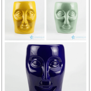 RYNQ55-C/D/F        Solid color human face design ceramic art stool