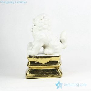 RZGA01-H         Golden base door gate lion porcelain figurine