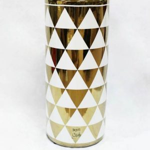 RZKA171034        Upside down gold triangle pattern ceramic umbrella stand