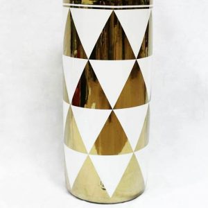 RZKA171038       Gold electroplate triangle pattern new arrival porcelain home decor umbrella stand