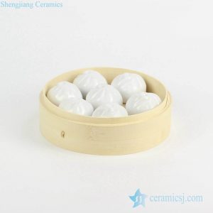 RZKW01       Creative design China  porcelain steamed stuffed bun figurine