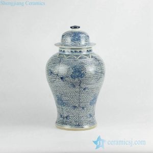 RZKY06      Hand paint blue and white floral pattern ceramic ginger jar