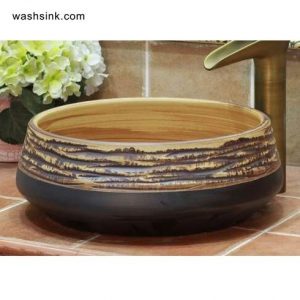 TPAA-067     Hand carved sauce glaze porcelain home decor wash cloth sink