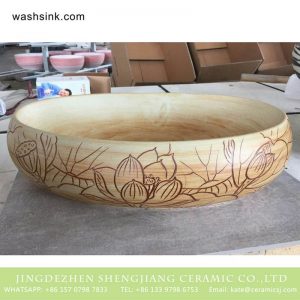TPAA-165     Made in China high quality interior fitment carved lotus pottery sanitary ware