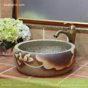 TPAA-203   China wholesale cheap price yellow lotus ceramic thick wash basin