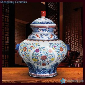 RZLG03      Colorful floral pattern unique design Jingdezhen manufacture offers porcelain temple jar