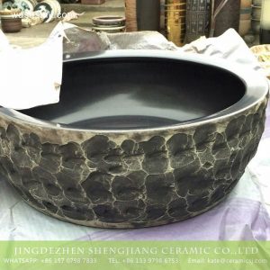 TPAA-206         China factory offering stone style thicken wall portable counter top ceramic wash basin bowl