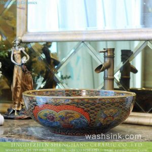 TXT175-3      China high quality floral porcelain Victorian sink 